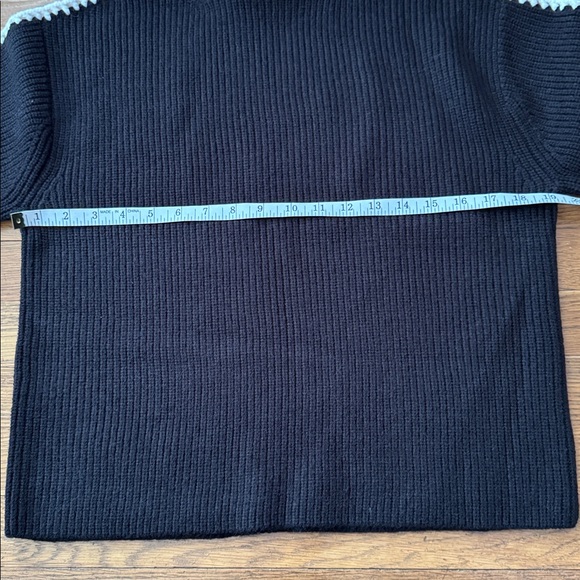 🐼 Ann Taylor black mock neck sweater w/ivory stitching details. Size XS. NWT. - Picture 6 of 8